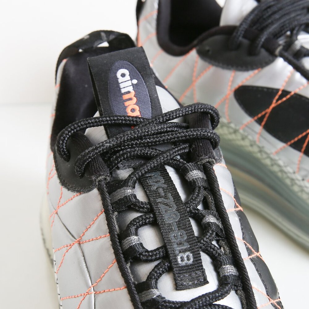 NIKE Air Max 720-818 Metallic Silver, Blk & Orange Sneakers/4.5 Youth/6 … - Picture 9 of 13